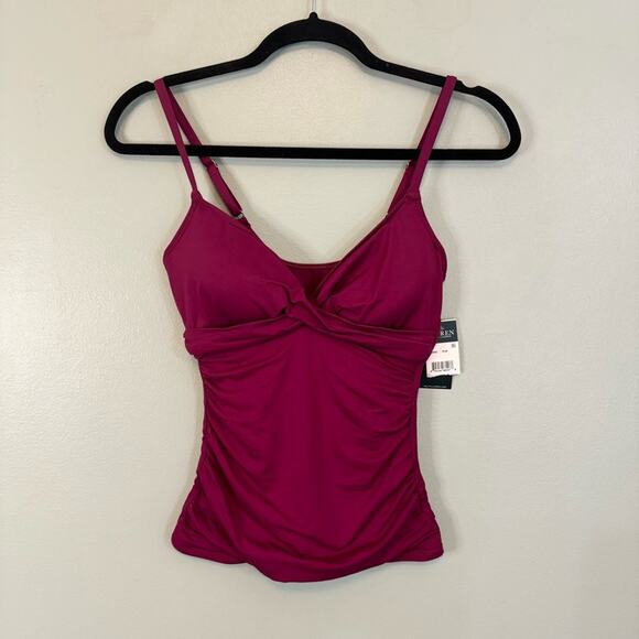 Lauren Ralph Lauren Women's Plum Twist Surplice Underwire Tankini Size 6 NWT - Picture 2 of 12